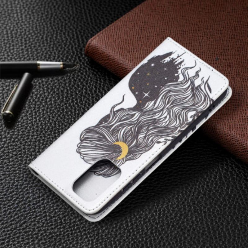 Capa De Celular Para Xiaomi Redmi Note 10 / 10S Flip Cabelo Bonito