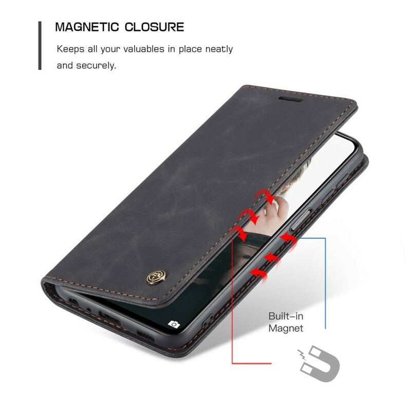 Capa De Celular Para Xiaomi Redmi Note 10 / 10S Flip Caseme Efeito Couro