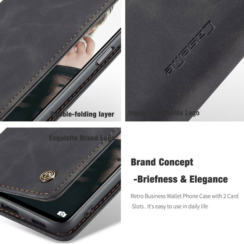 Capa De Celular Para Xiaomi Redmi Note 10 / 10S Flip Caseme Efeito Couro