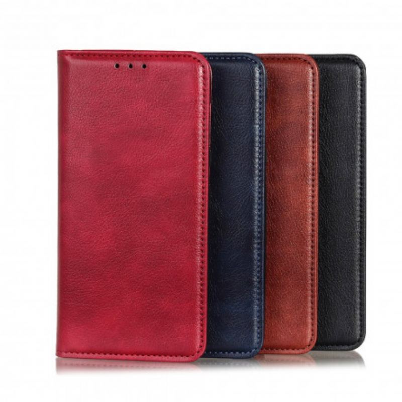 Capa De Celular Para Xiaomi Redmi Note 10 / 10S Flip Couro Rachado De Lichia