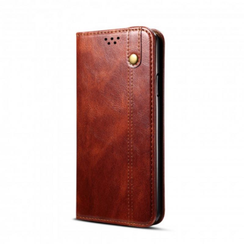 Capa De Celular Para Xiaomi Redmi Note 10 / 10S Flip Couro Sintético Encerado