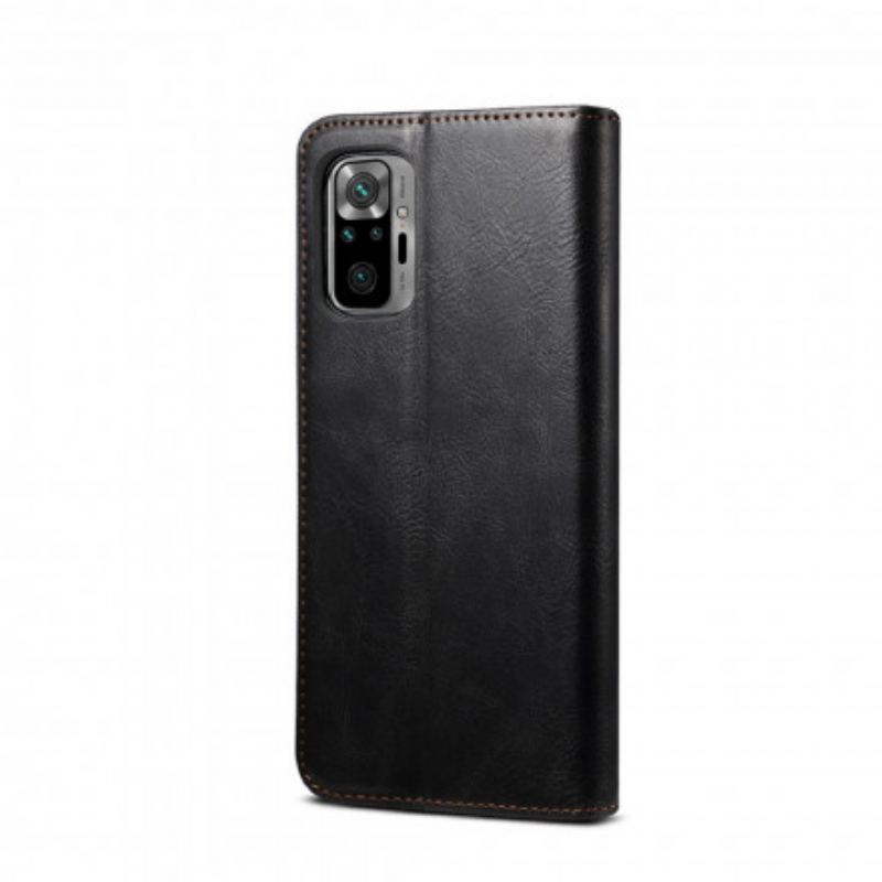 Capa De Celular Para Xiaomi Redmi Note 10 / 10S Flip Couro Sintético Encerado