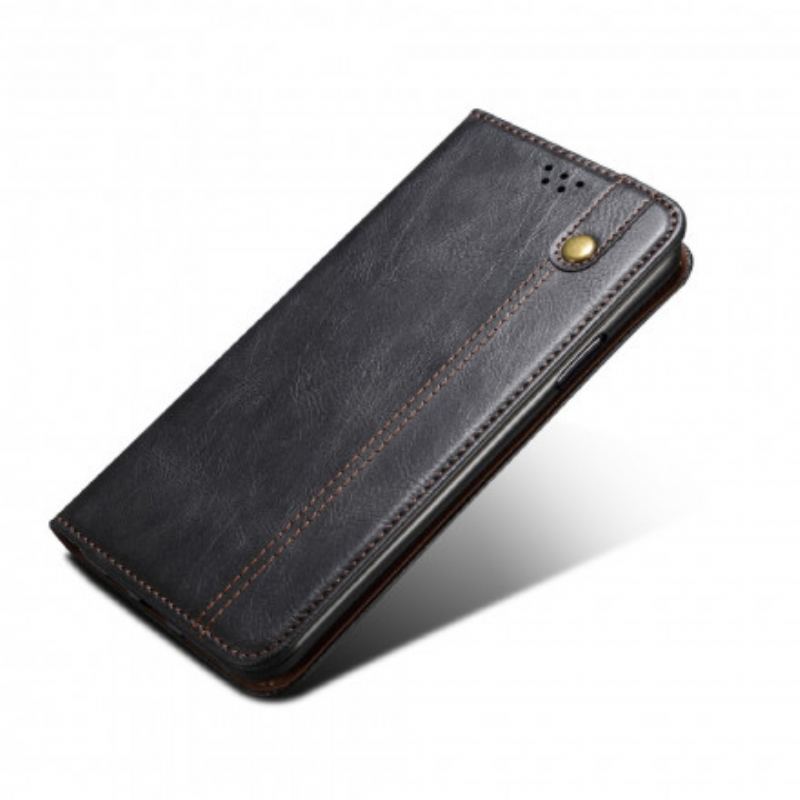 Capa De Celular Para Xiaomi Redmi Note 10 / 10S Flip Couro Sintético Encerado