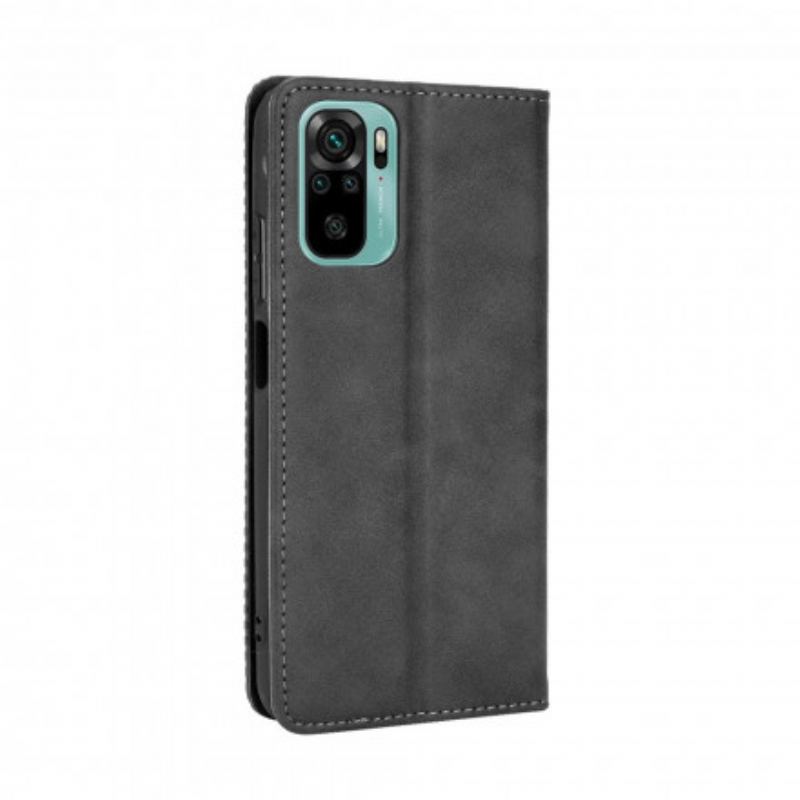 Capa De Celular Para Xiaomi Redmi Note 10 / 10S Flip Efeito Couro Vintage Estilizado