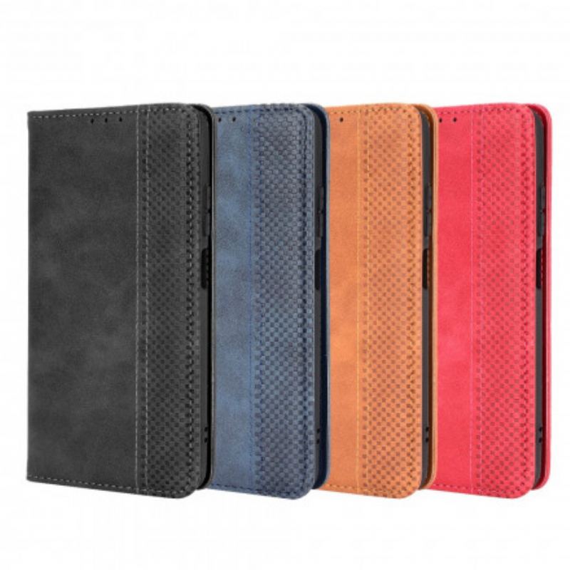 Capa De Celular Para Xiaomi Redmi Note 10 / 10S Flip Efeito Couro Vintage Estilizado