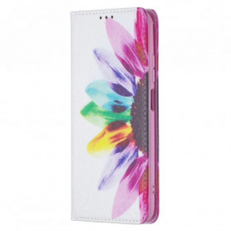 Capa De Celular Para Xiaomi Redmi Note 10 / 10S Flip Flor Aquarela