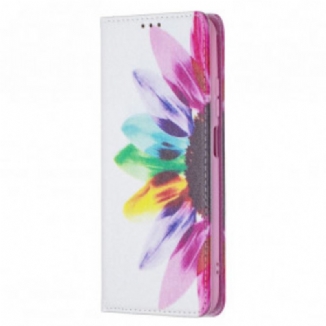 Capa De Celular Para Xiaomi Redmi Note 10 / 10S Flip Flor Aquarela