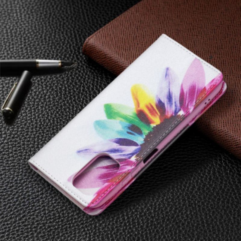 Capa De Celular Para Xiaomi Redmi Note 10 / 10S Flip Flor Aquarela