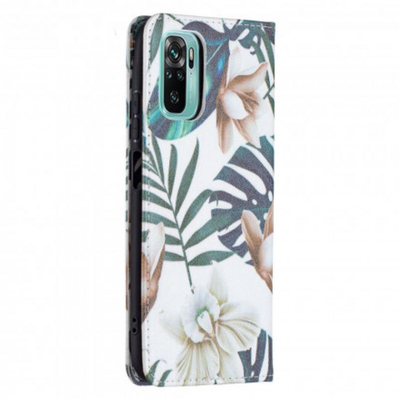 Capa De Celular Para Xiaomi Redmi Note 10 / 10S Flip Folhas