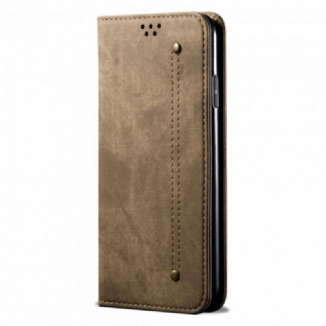 Capa De Celular Para Xiaomi Redmi Note 10 / 10S Flip Tecido Jeans