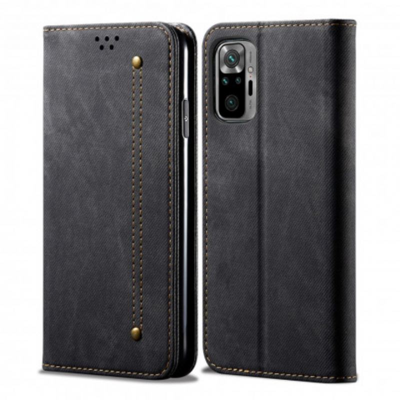 Capa De Celular Para Xiaomi Redmi Note 10 / 10S Flip Tecido Jeans