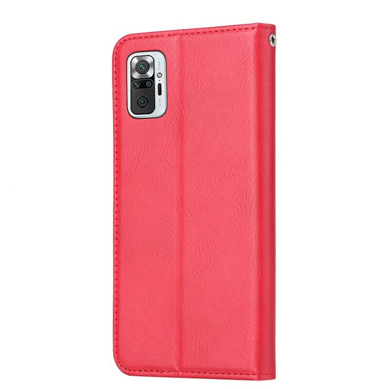 Capa De Celular Para Xiaomi Redmi Note 10 / 10S Flip Titular De Cartão De Couro Sintético