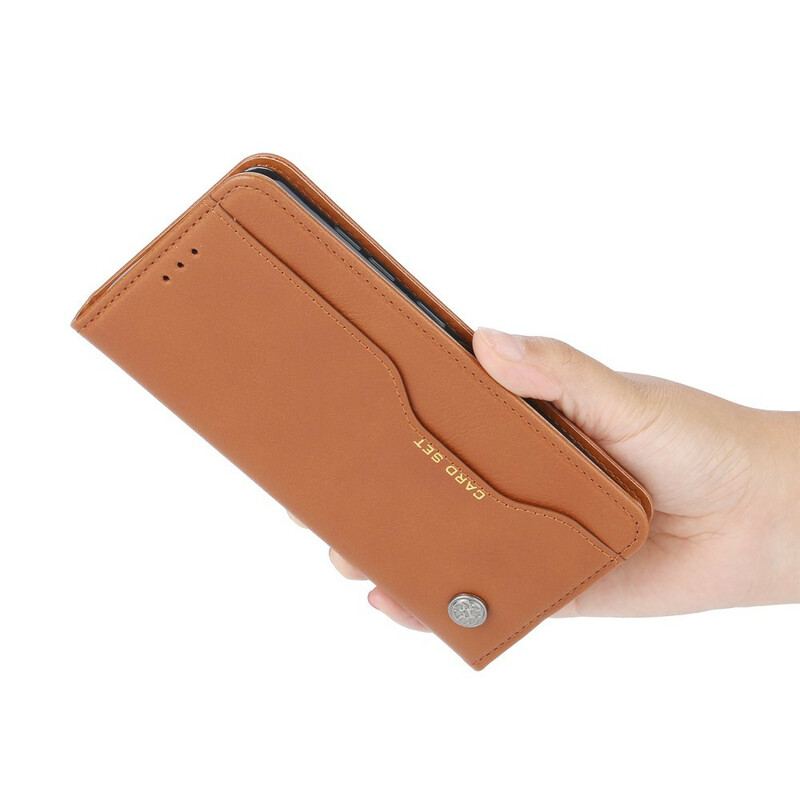 Capa De Celular Para Xiaomi Redmi Note 10 / 10S Flip Titular De Cartão De Couro Sintético