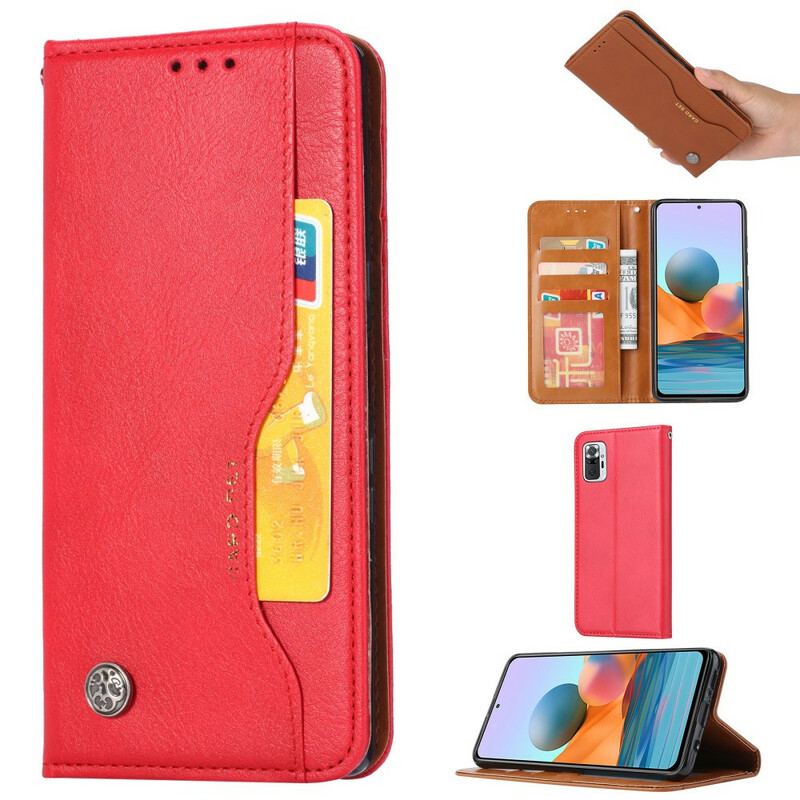 Capa De Celular Para Xiaomi Redmi Note 10 / 10S Flip Titular De Cartão De Couro Sintético