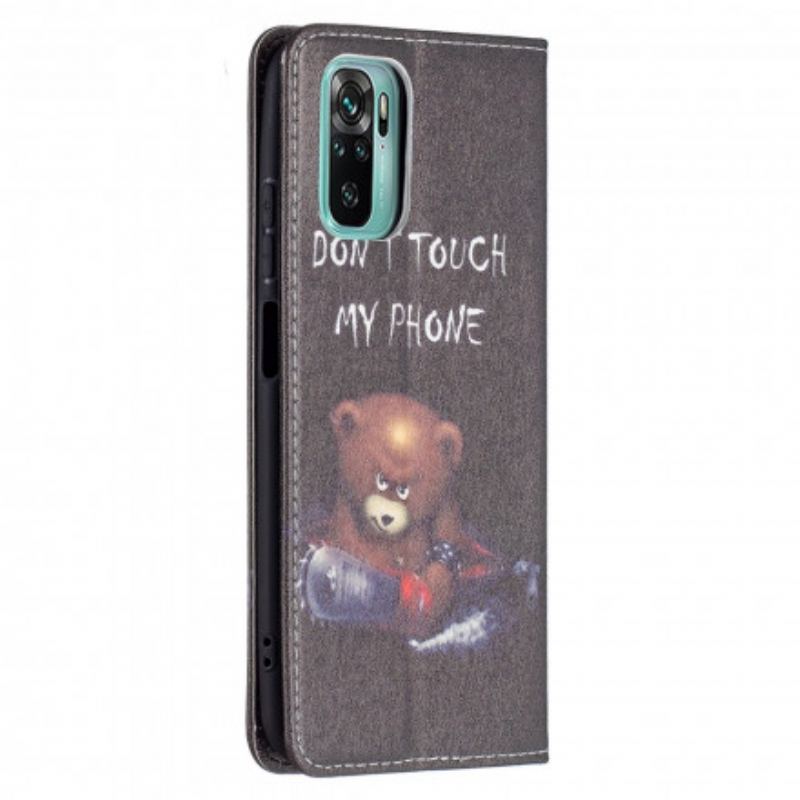 Capa De Celular Para Xiaomi Redmi Note 10 / 10S Flip Urso Perigoso