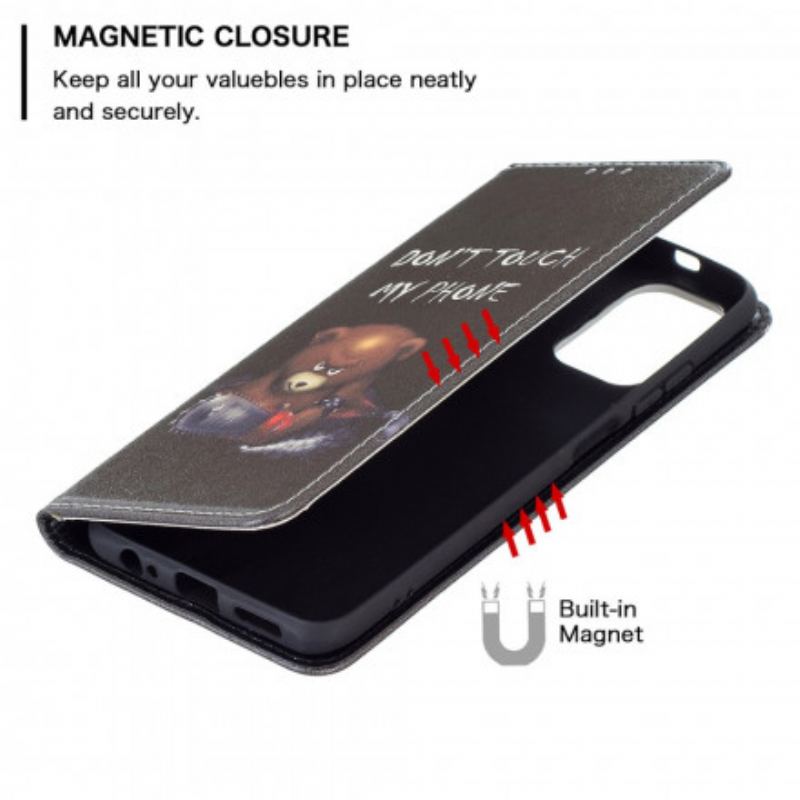 Capa De Celular Para Xiaomi Redmi Note 10 / 10S Flip Urso Perigoso