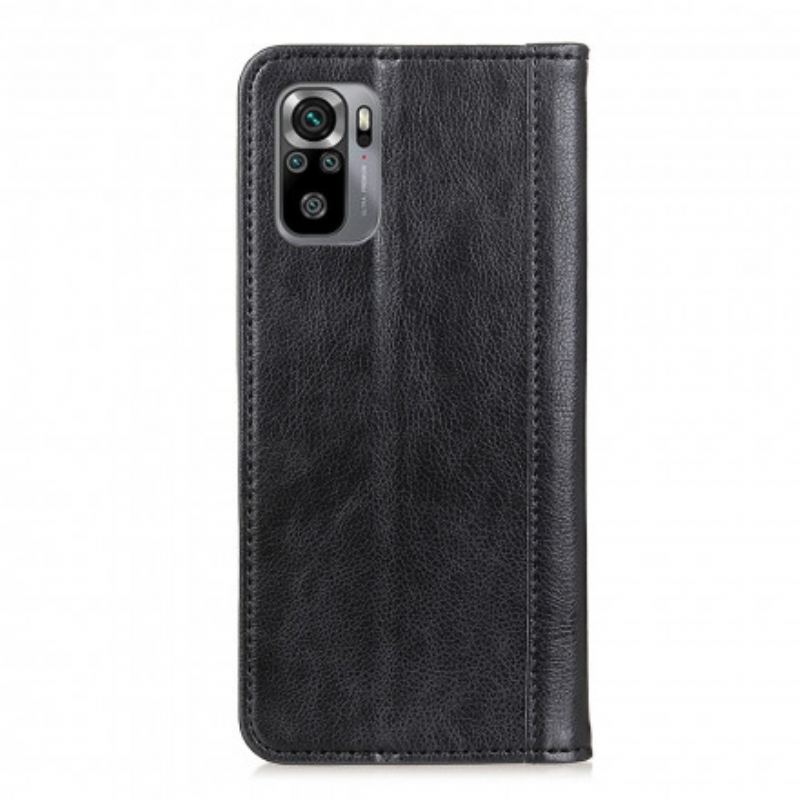 Capa De Celular Para Xiaomi Redmi Note 10 / 10S Flip Versão Couro Rachado Lichia