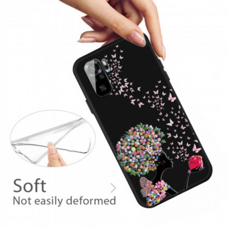 Capa De Celular Para Xiaomi Redmi Note 10 / 10S Mulher Cabeça De Flor