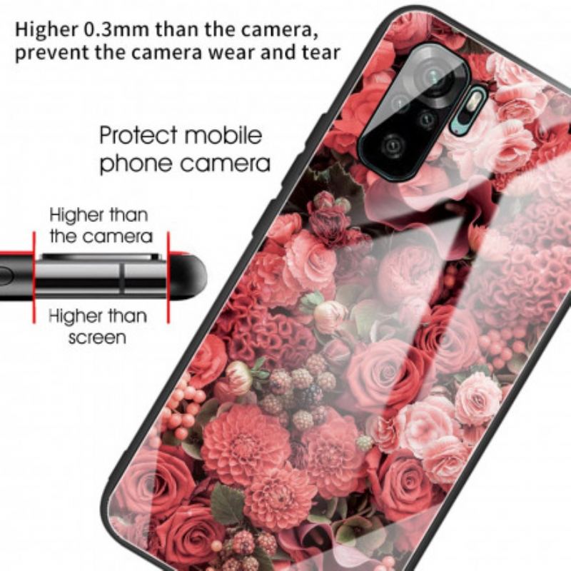 Capa De Celular Para Xiaomi Redmi Note 10 / 10S Rose Flowers Vidro Temperado