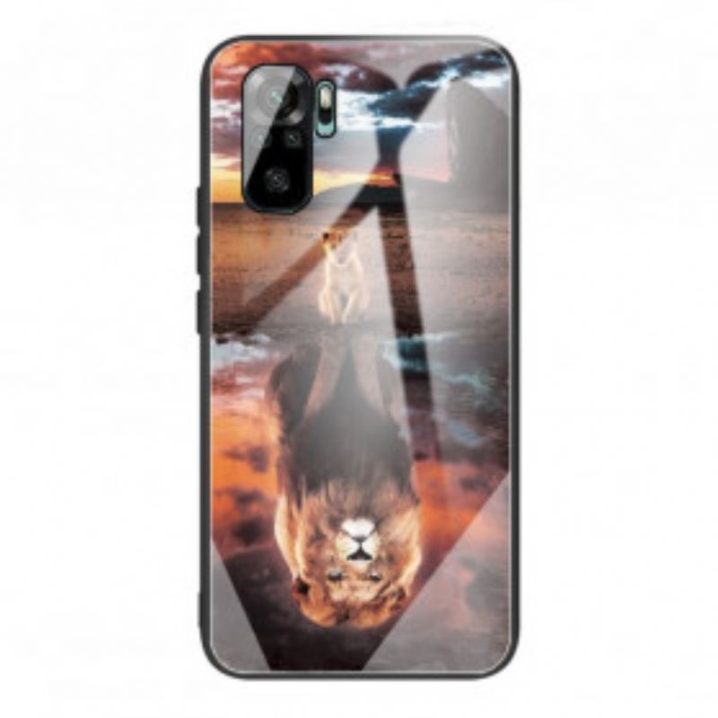 Capa De Celular Para Xiaomi Redmi Note 10 / 10S Vidro Temperado Do Sonho Do Filhote De Leão