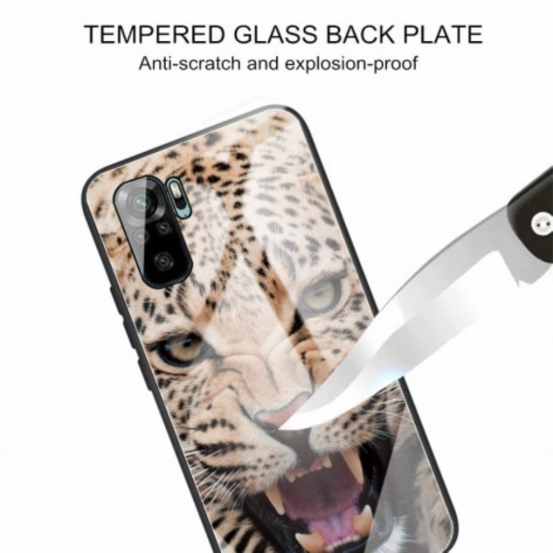 Capa De Celular Para Xiaomi Redmi Note 10 / 10S Vidro Temperado Leopardo