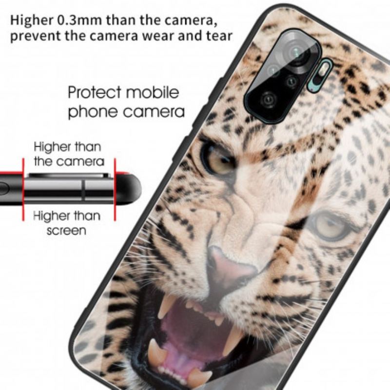 Capa De Celular Para Xiaomi Redmi Note 10 / 10S Vidro Temperado Leopardo