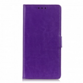 Capa De Couro Para Xiaomi Redmi Note 10 / 10S Efeito Couro Brilhante Simples