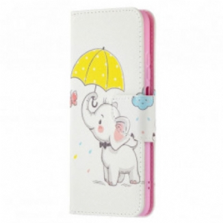 Capa De Couro Para Xiaomi Redmi Note 10 / 10S Elefante Bébé