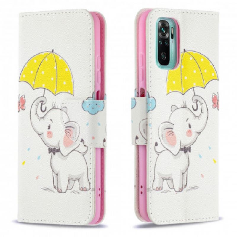 Capa De Couro Para Xiaomi Redmi Note 10 / 10S Elefante Bébé