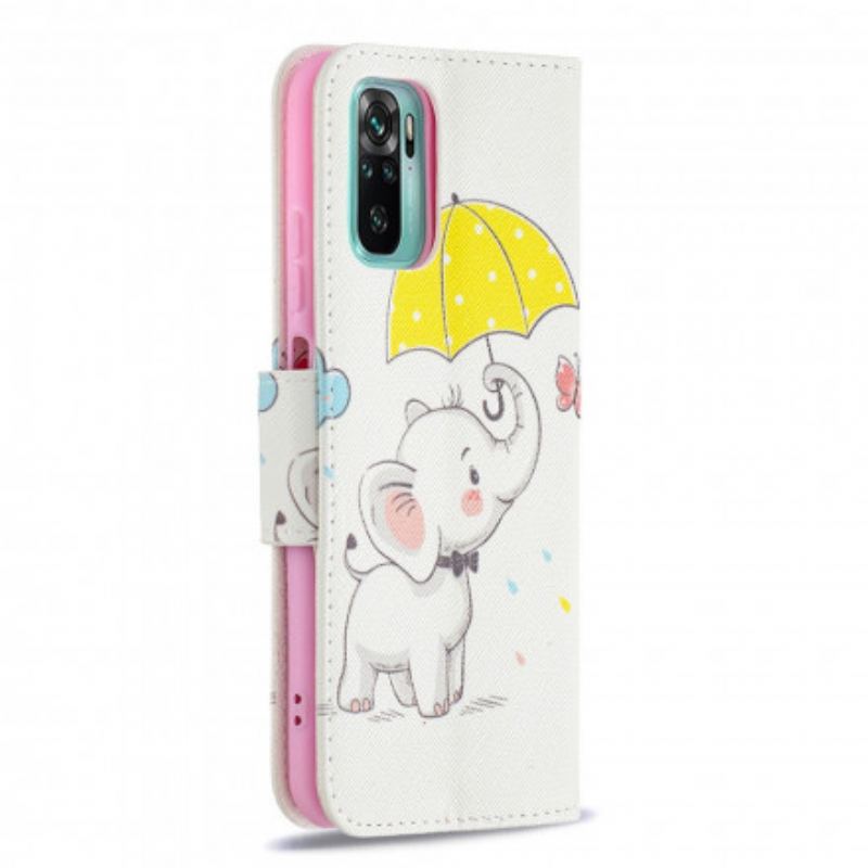 Capa De Couro Para Xiaomi Redmi Note 10 / 10S Elefante Bébé