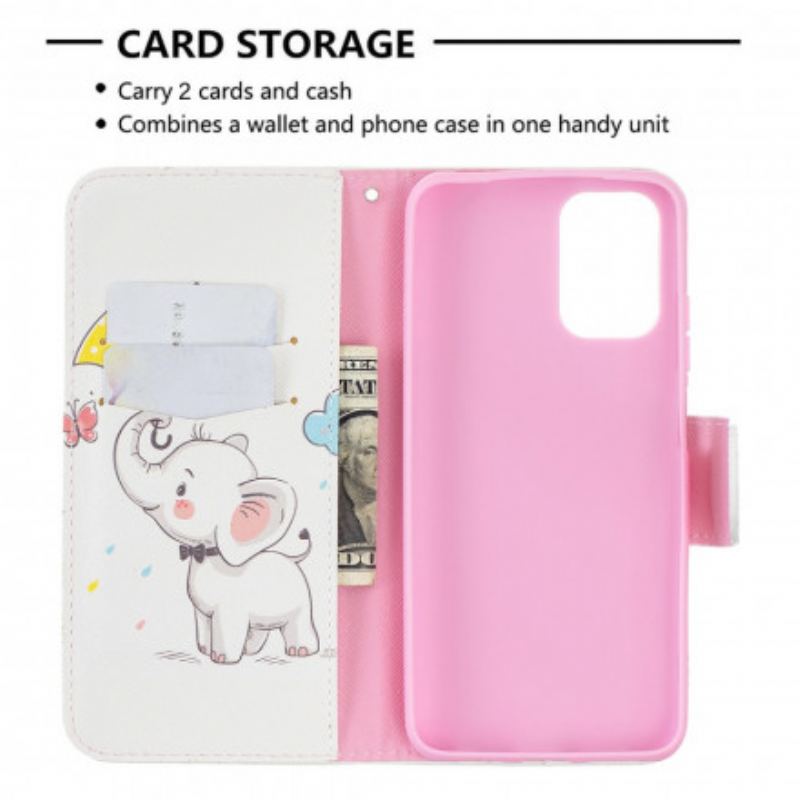 Capa De Couro Para Xiaomi Redmi Note 10 / 10S Elefante Bébé