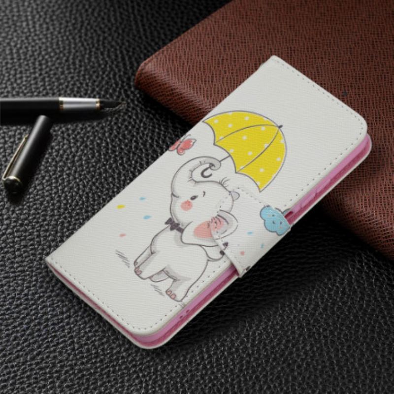 Capa De Couro Para Xiaomi Redmi Note 10 / 10S Elefante Bébé