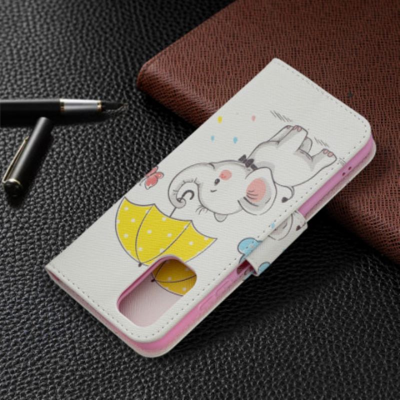 Capa De Couro Para Xiaomi Redmi Note 10 / 10S Elefante Bébé