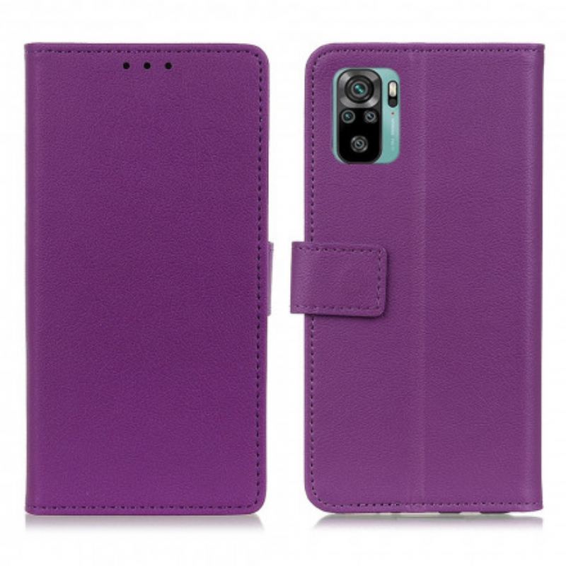 Capa De Couro Para Xiaomi Redmi Note 10 / 10S Couro Falso Clássico