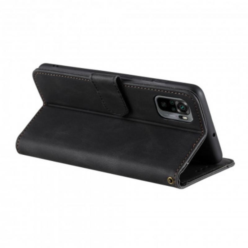 Capa De Couro Para Xiaomi Redmi Note 10 / 10S Rebites Bicolores De Couro Falso