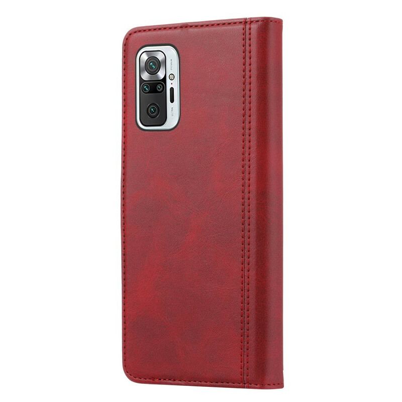 Capa De Couro Para Xiaomi Redmi Note 10 / 10S Titular De Cartão Frontal E Alça