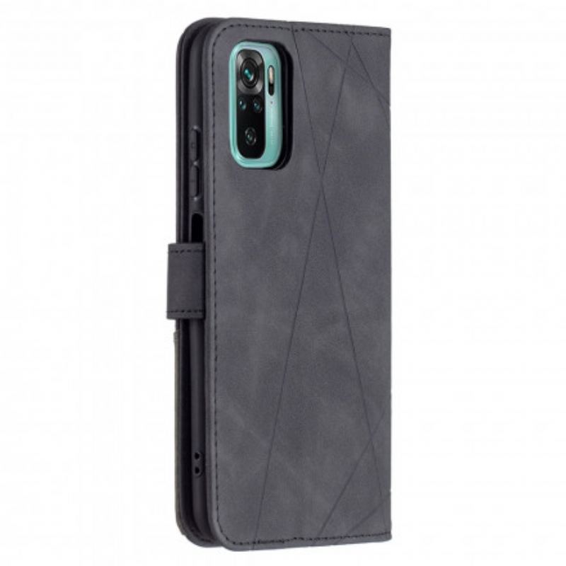 Capa De Couro Para Xiaomi Redmi Note 10 / 10S Triângulo Binfen Cor