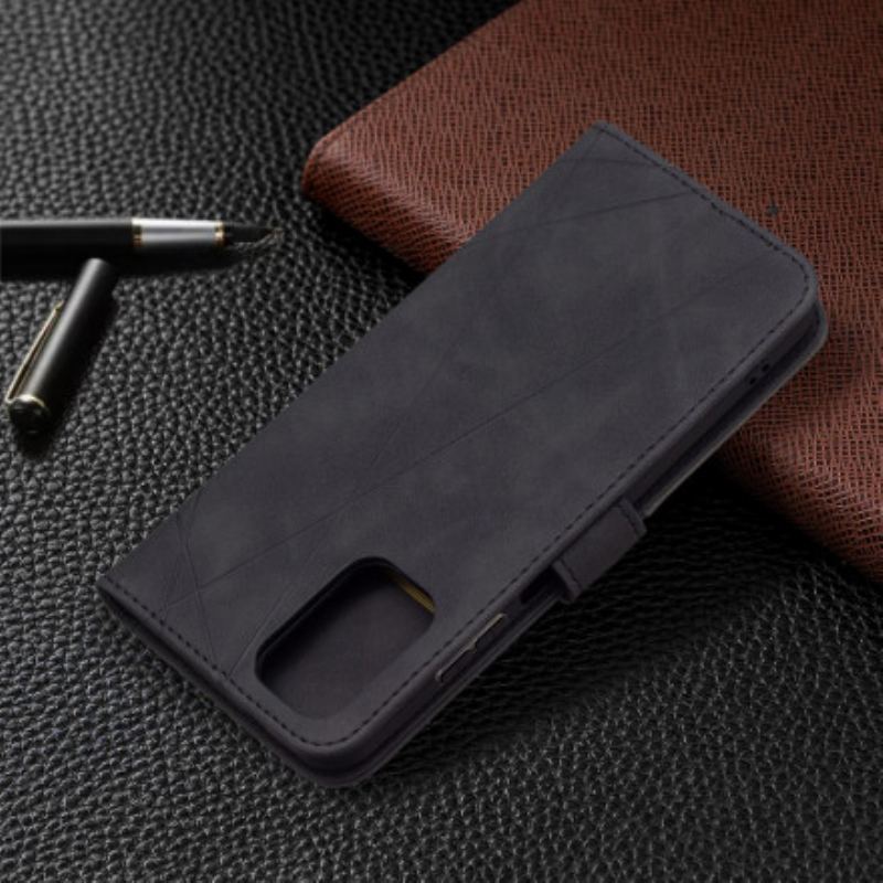 Capa De Couro Para Xiaomi Redmi Note 10 / 10S Triângulo Binfen Cor