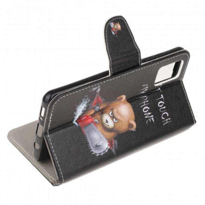 Capa De Couro Para Xiaomi Redmi Note 10 / 10S Urso Perigoso