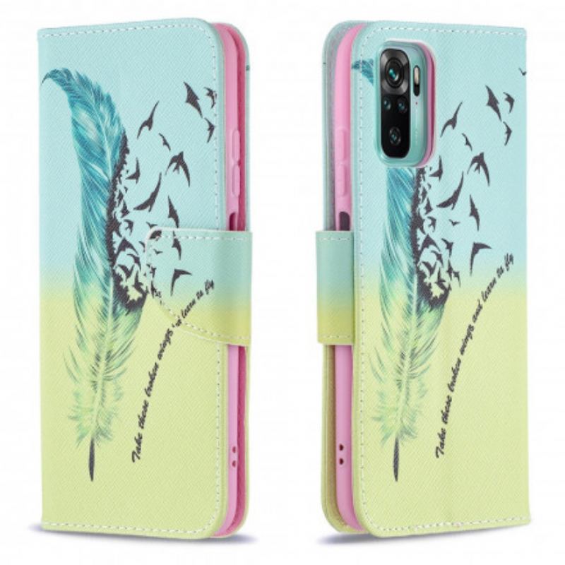 Capa Em Pele Para Xiaomi Redmi Note 10 / 10S Aprender A Voar