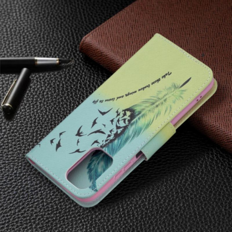 Capa Em Pele Para Xiaomi Redmi Note 10 / 10S Aprender A Voar