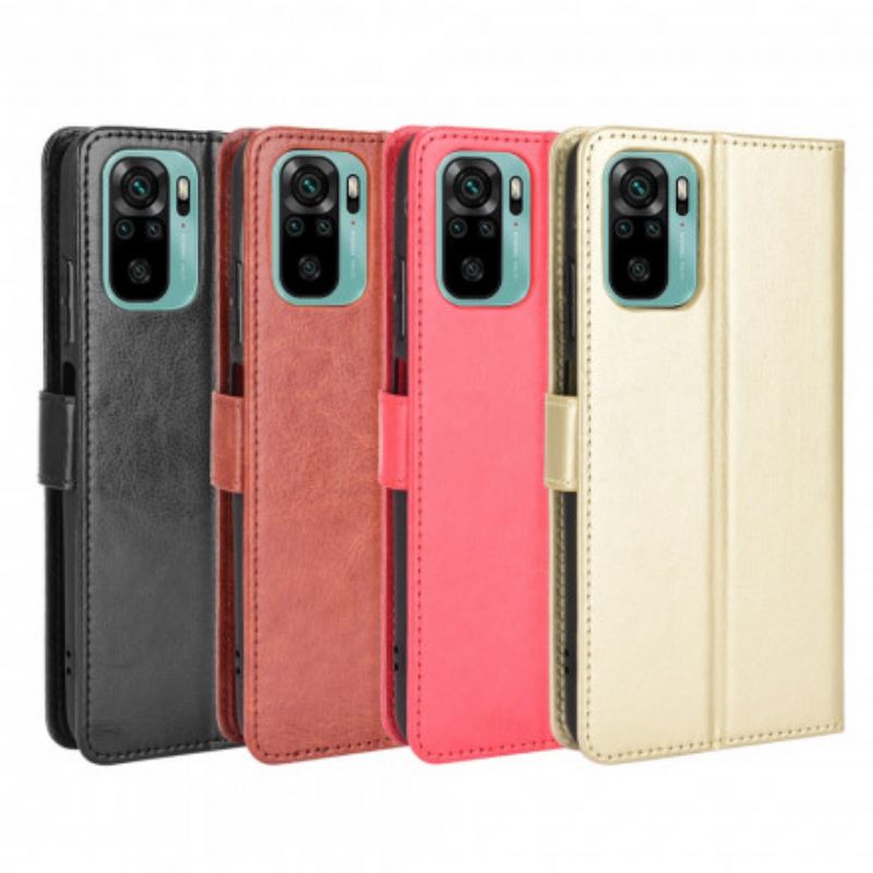 Capa Em Pele Para Xiaomi Redmi Note 10 / 10S Couro Falso Chamativo