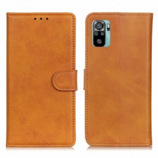 Capa Em Pele Para Xiaomi Redmi Note 10 / 10S Efeito De Couro Fosco Retrô