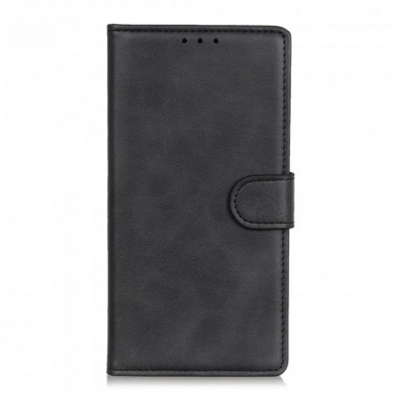 Capa Em Pele Para Xiaomi Redmi Note 10 / 10S Efeito De Couro Fosco Retrô