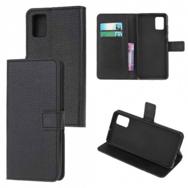 Capa Em Pele Para Xiaomi Redmi Note 10 / 10S Efeito De Couro Granulado De Lichia