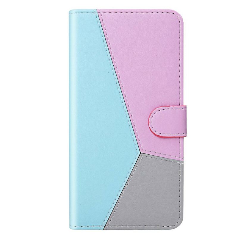 Capa Em Pele Para Xiaomi Redmi Note 10 / 10S Efeito Couro Tricolor