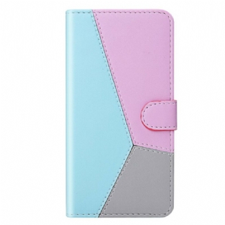 Capa Em Pele Para Xiaomi Redmi Note 10 / 10S Efeito Couro Tricolor