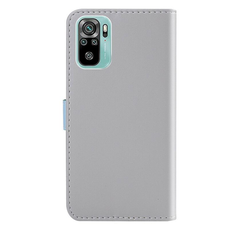 Capa Em Pele Para Xiaomi Redmi Note 10 / 10S Efeito Couro Tricolor