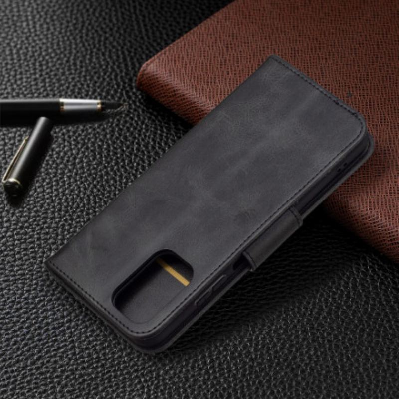 Capa Em Pele Para Xiaomi Redmi Note 10 / 10S Flip Retalho Liso Oblíquo