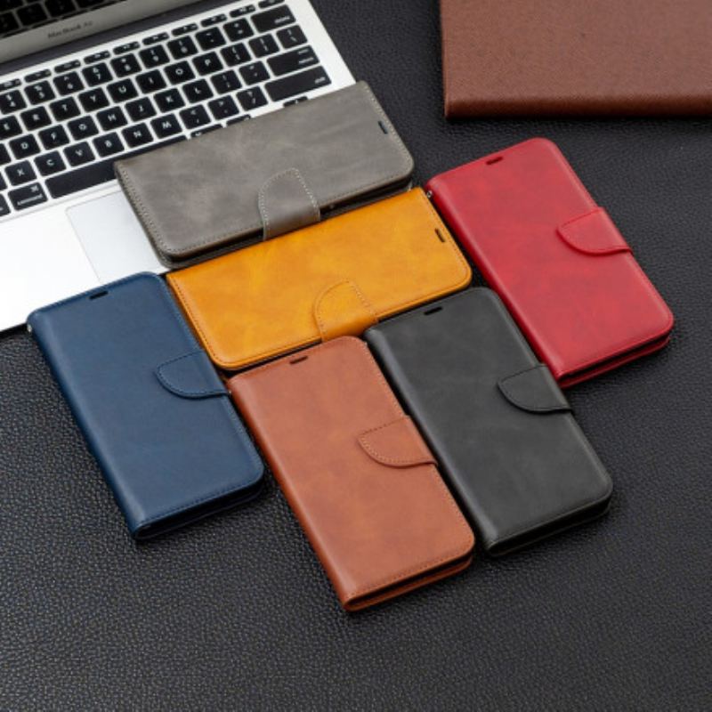 Capa Em Pele Para Xiaomi Redmi Note 10 / 10S Flip Retalho Liso Oblíquo